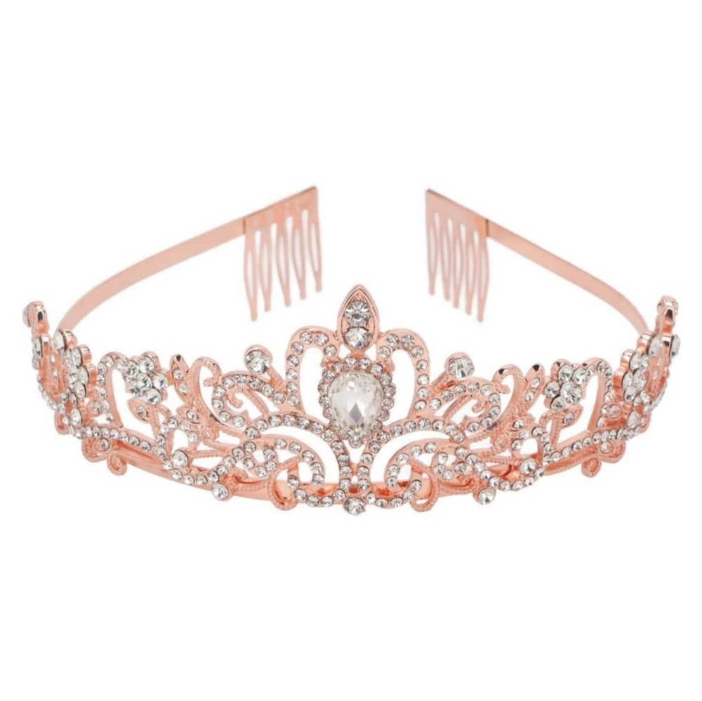 Women's Crystal Crown Tiara - Picture 2 of 16
